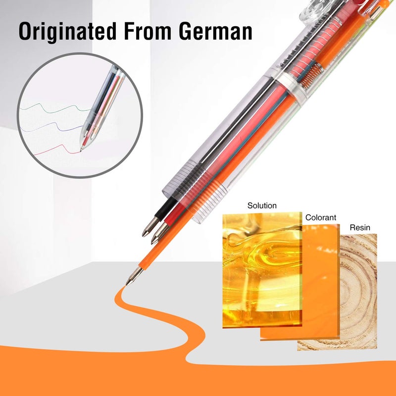 smttw 8 Pack 0.5mm 6-in-1 Multicolor Ballpoint Pen - Best for Smooth Writing-Retractable Ballpoint Pens for Office School Supplies Students Children Unique Gifts - Image 3